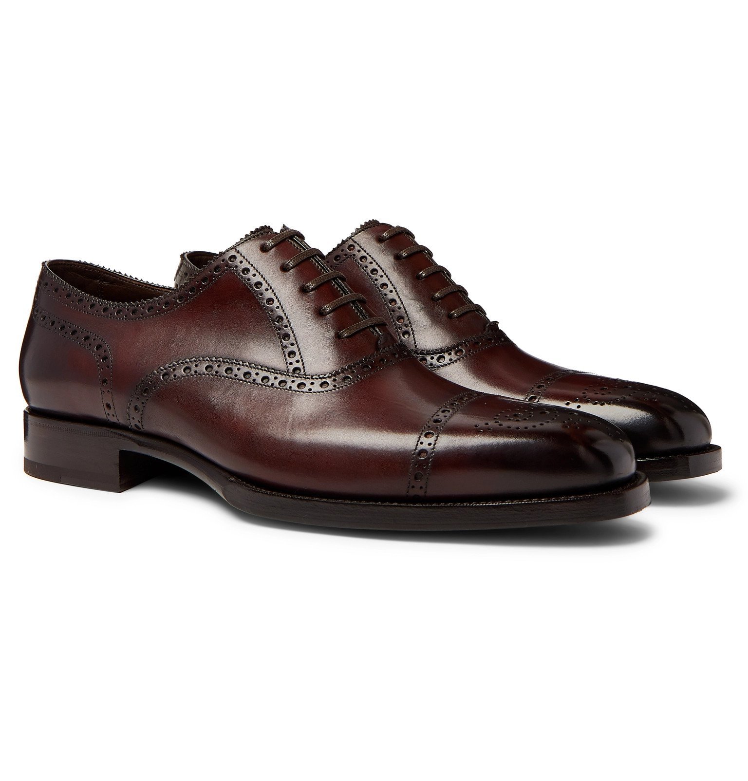 TOM FORD - Wessex Burnished-Leather Brogues - Brown TOM FORD