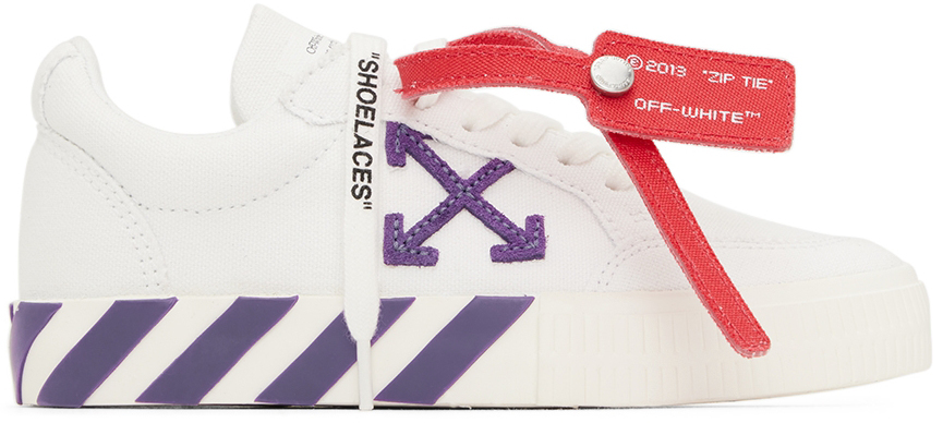Off-White Kids White & Purple Vulcanized Sneakers Off-White