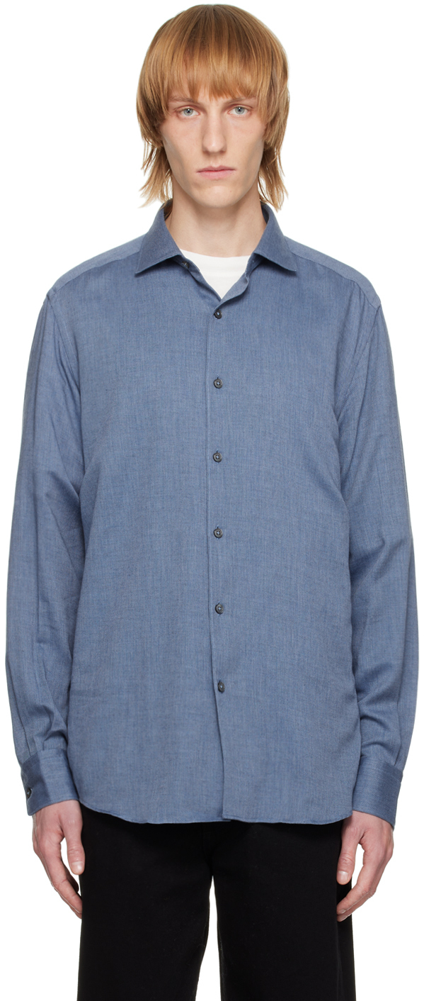 ZEGNA Blue Cashco Shirt