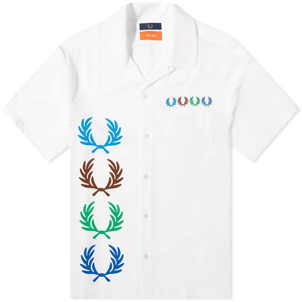 Fred Perry x Beams Aloha Shirt Fred Perry Laurel Wreath