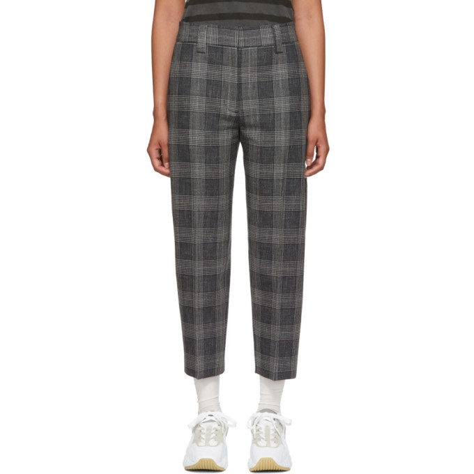 Acne Studios Blue Checkered Tapered Trousers Acne Studios