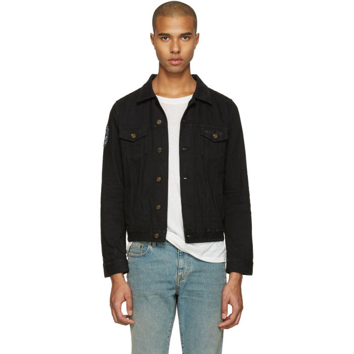 ysl black denim jacket