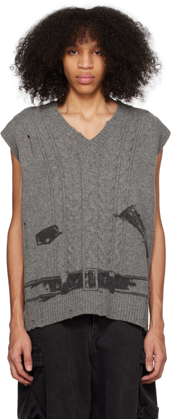 Photo: We11done Gray Destroyed Vest