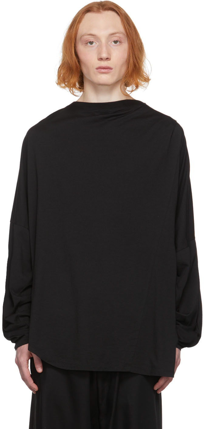 black draped shirt