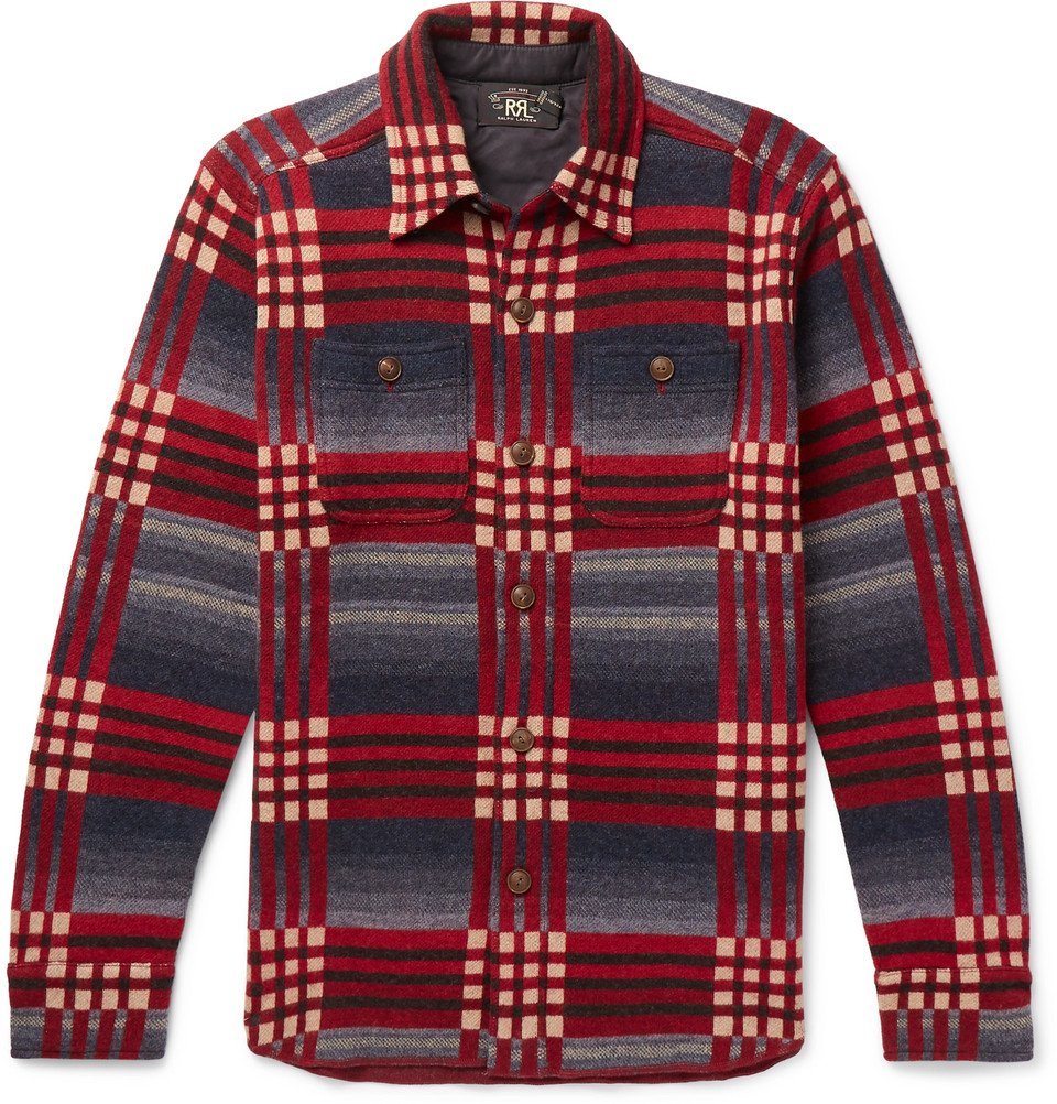 RRL - Checked Wool and Cashmere-Blend Jacquard Shirt - Men - Red RRL