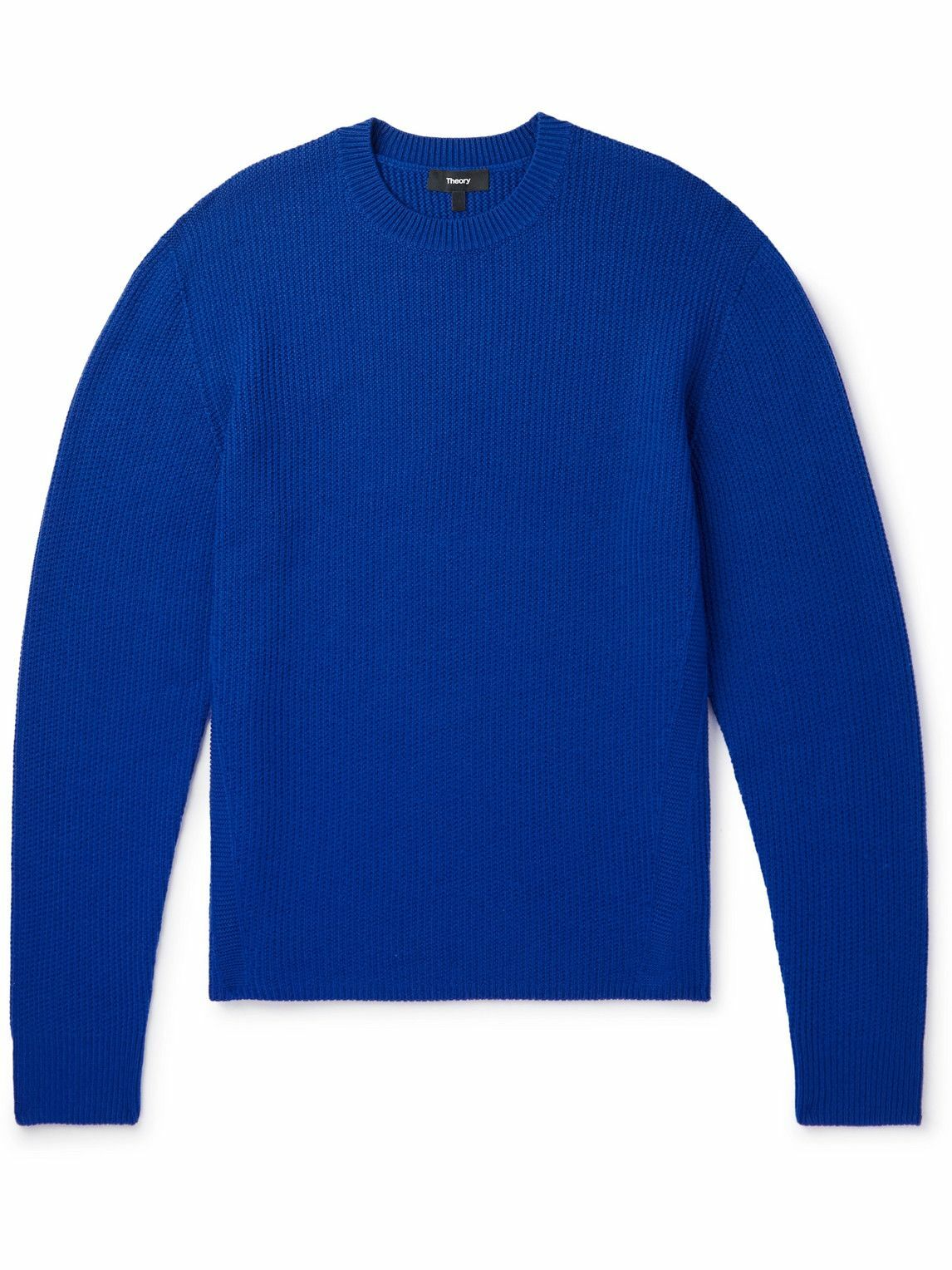 Theory Ribbed Merino Wool Sweater Blue Theory