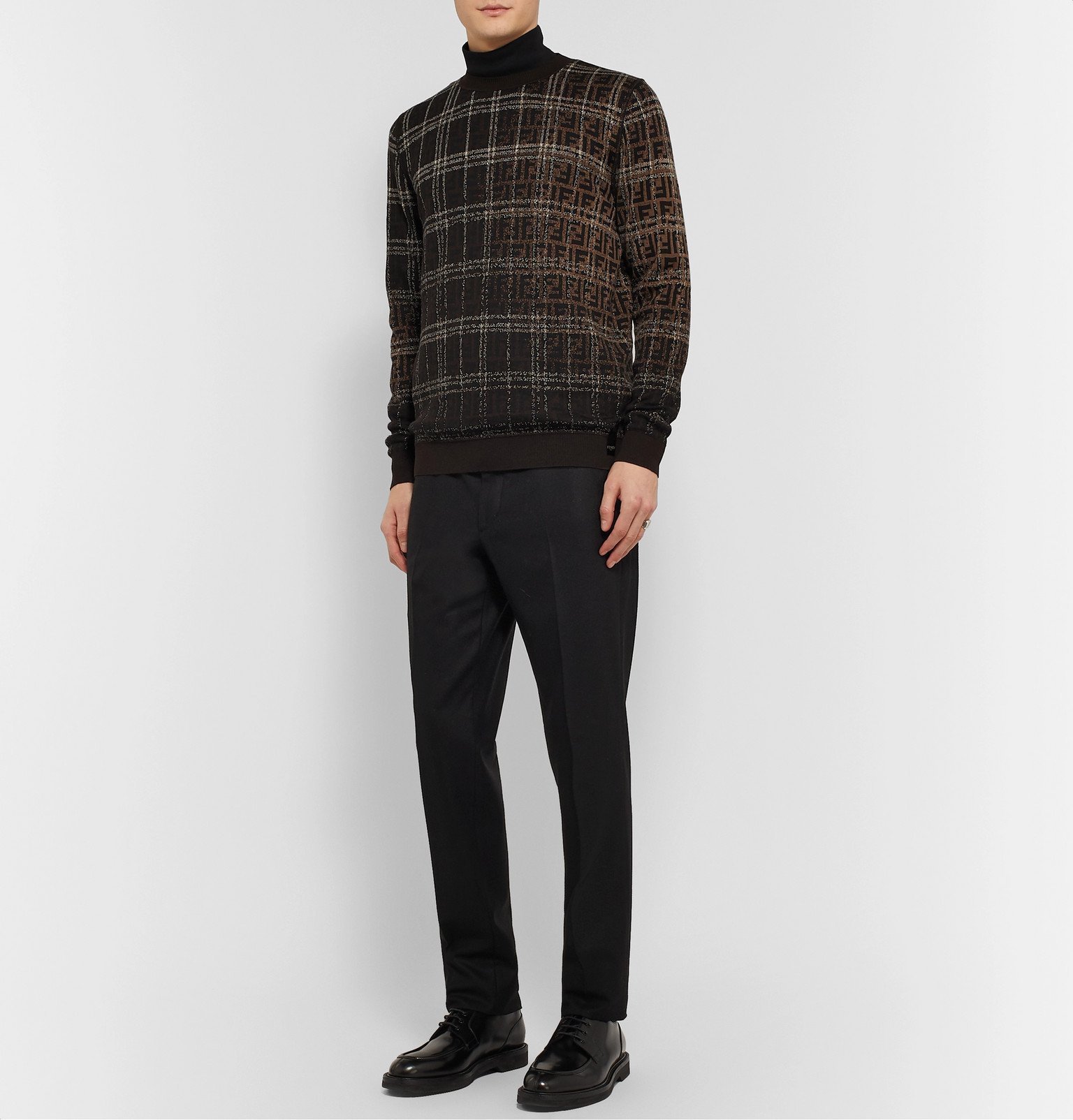 Fendi - Logo-Intarsia Wool Sweater - Brown Fendi