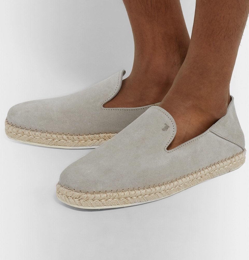 Tod's - Collapsible-Heel Suede Espadrilles - Light gray Tod's