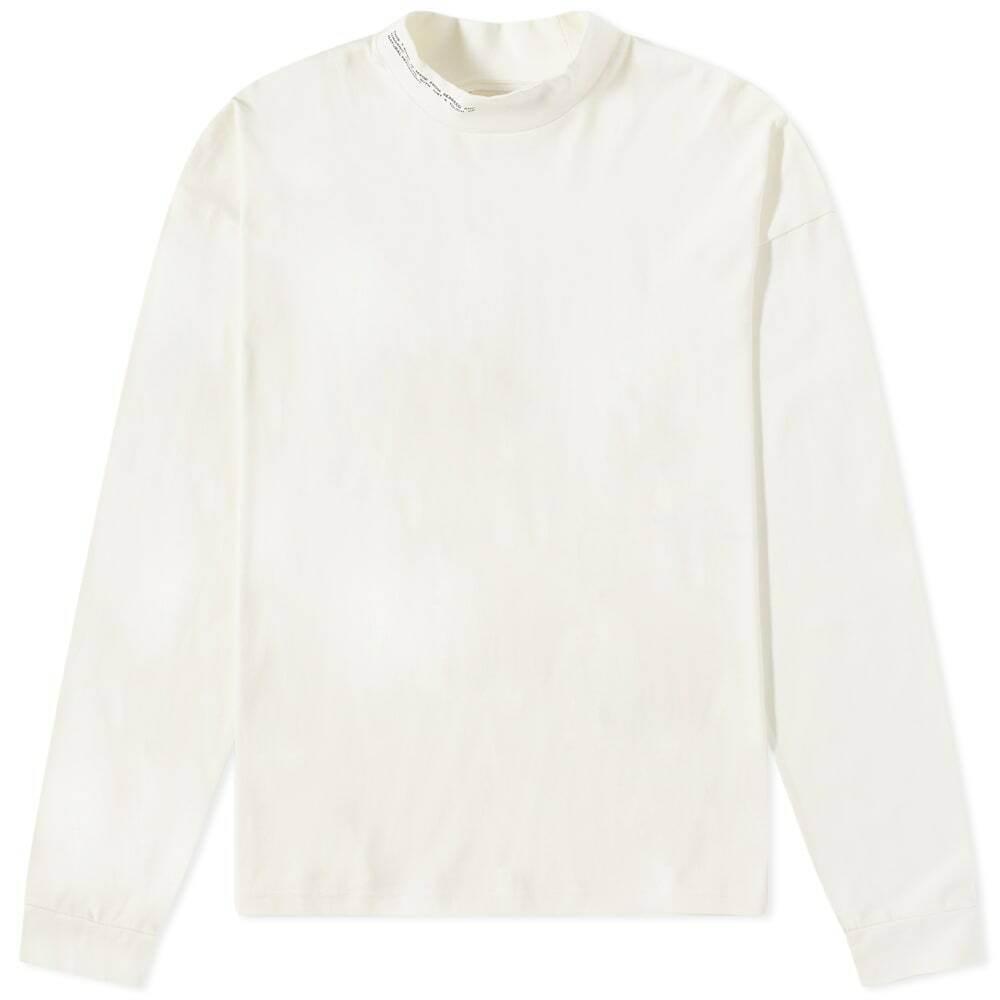 Pangaia Long Sleeve High Neck T-Shirt with C-Fiber in Off White Pangaia