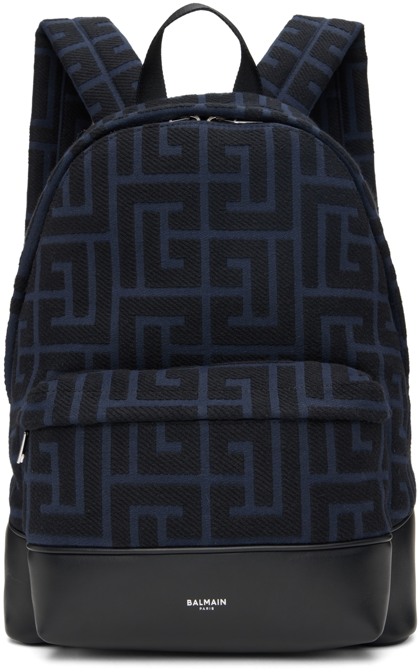 Balmain Black & Navy Logo Backpack Balmain