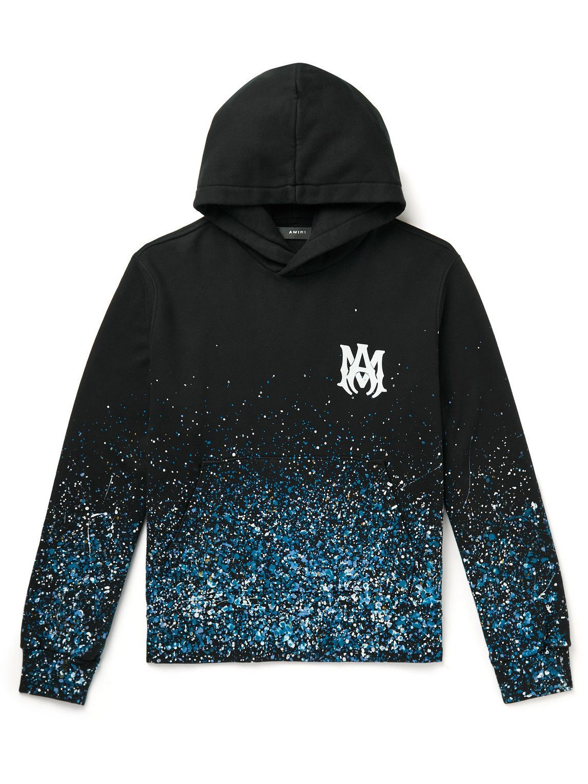 AMIRI CrystalEmbellished PaintSplattered CottonJersey Hoodie