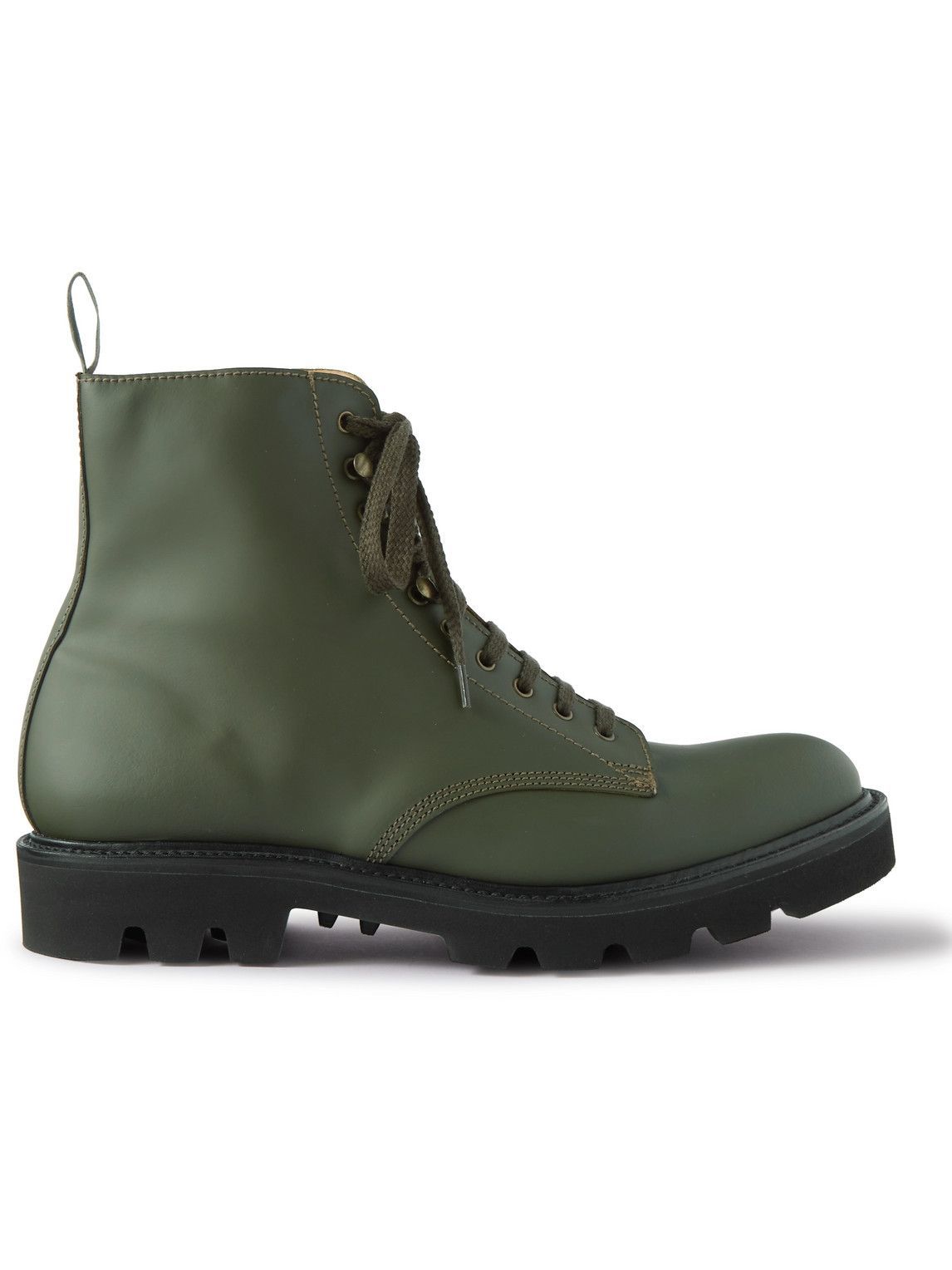 Photo: Grenson - Jude Rubberised Leather Boots - Green