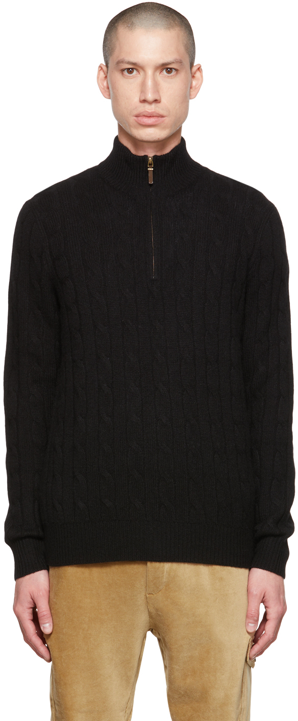 Photo: Polo Ralph Lauren Black Half-Zip Sweater