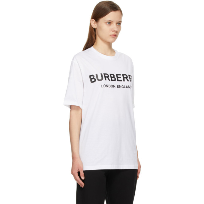 Burberry White Letchford Logo T-Shirt Burberry