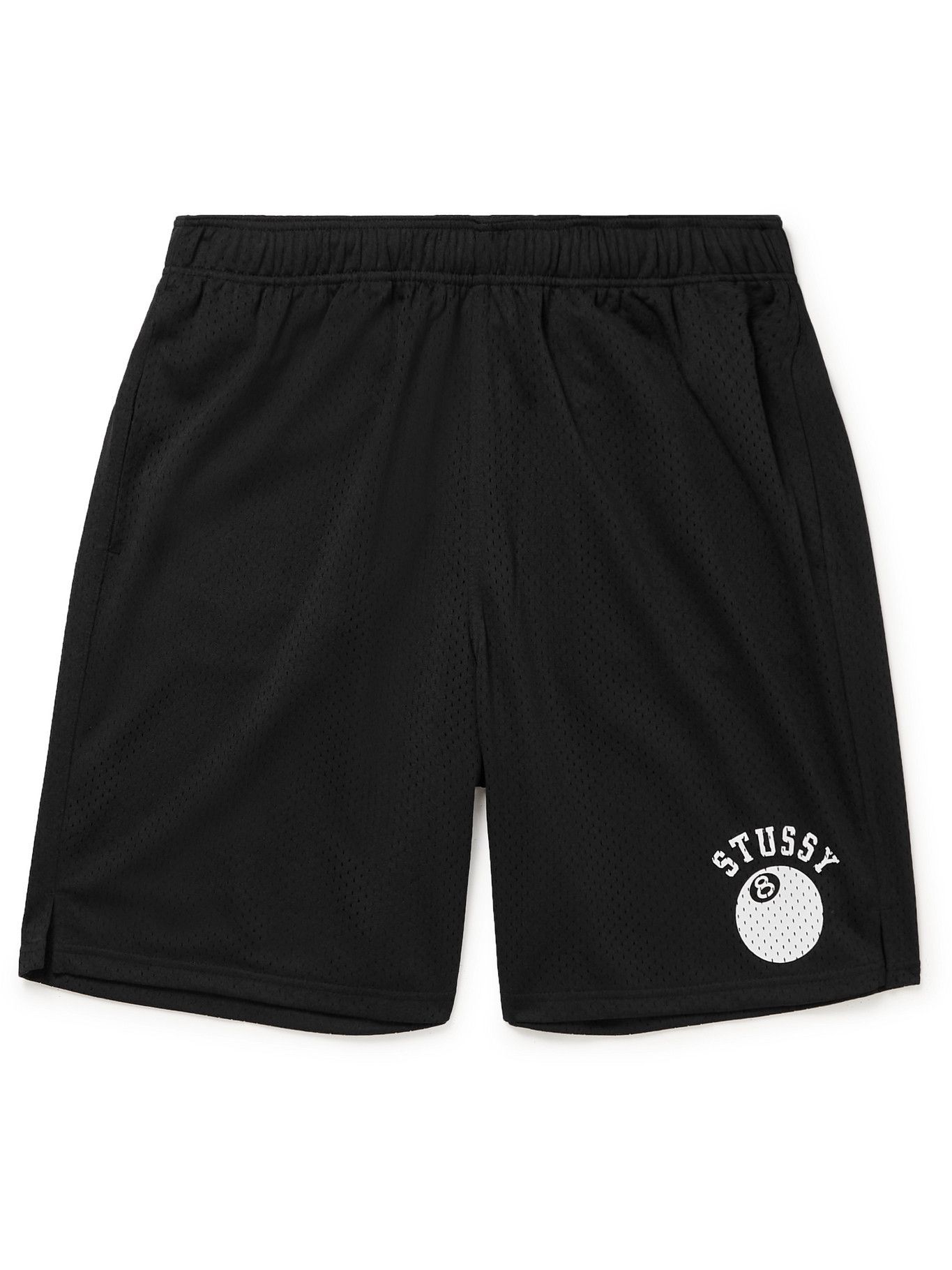 Stussy - 8-Ball Wide-Leg Logo-Print Mesh Shorts - Black Stussy