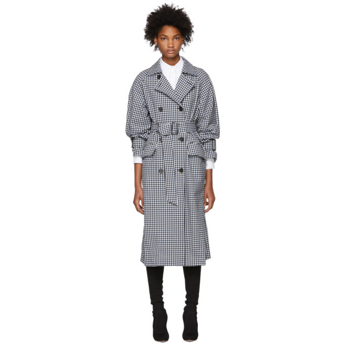 gingham trench coat