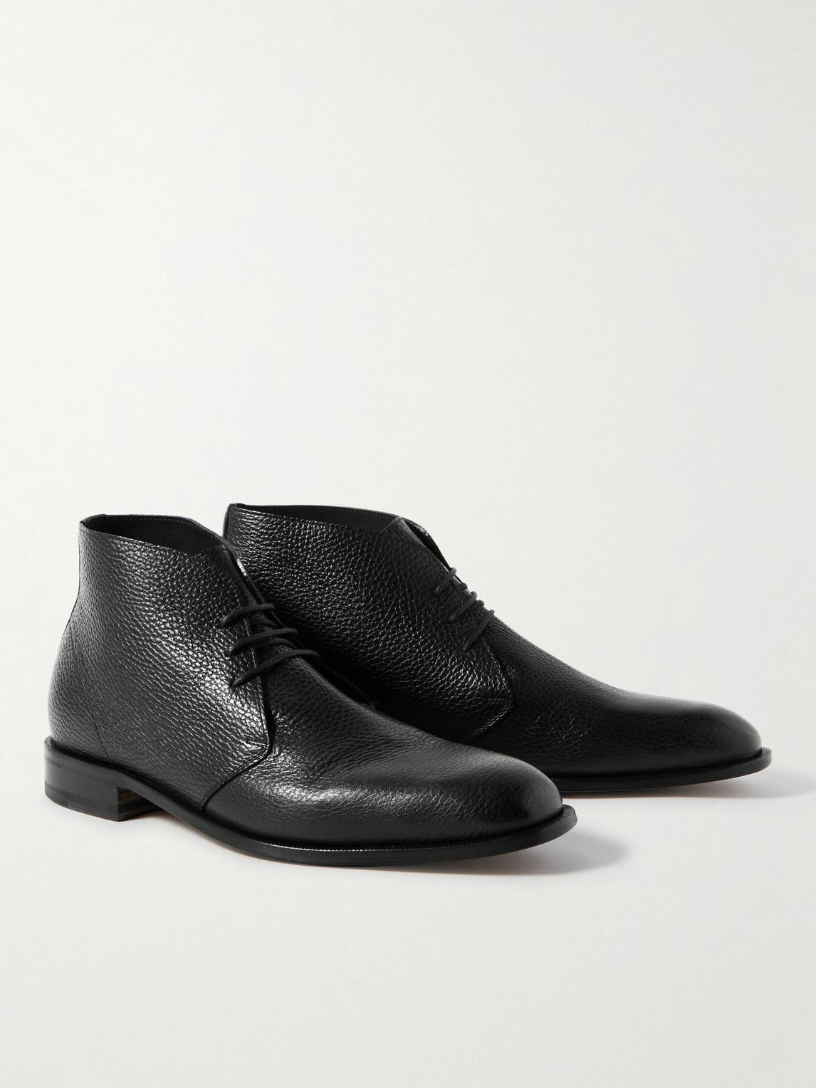 Manolo Blahnik - Berwick Full-Grain Leather Chukka Boots - Black Manolo ...