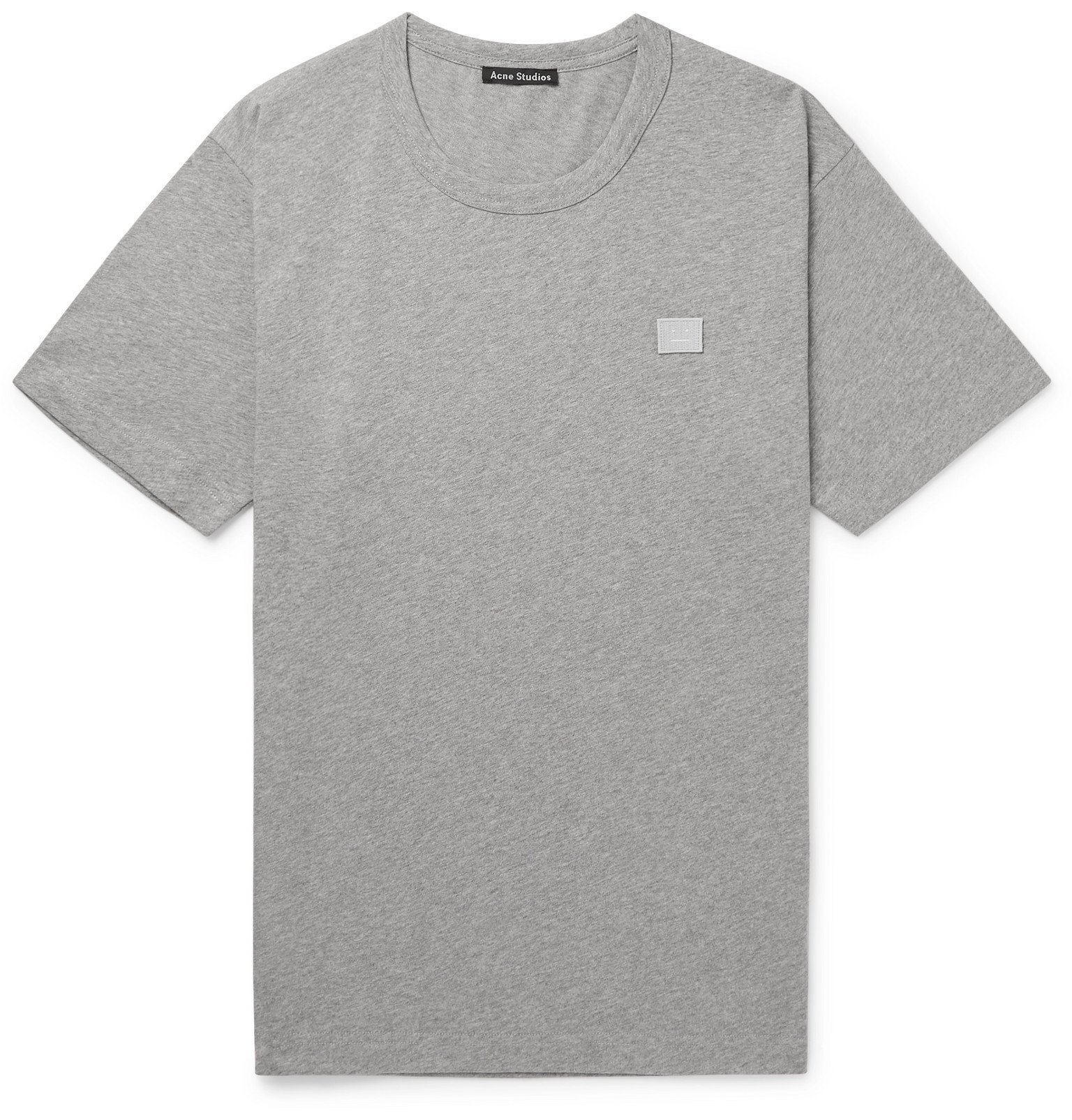 Acne Studios - Nash Logo-Appliquéd Cotton-Jersey T-Shirt - Gray Acne ...