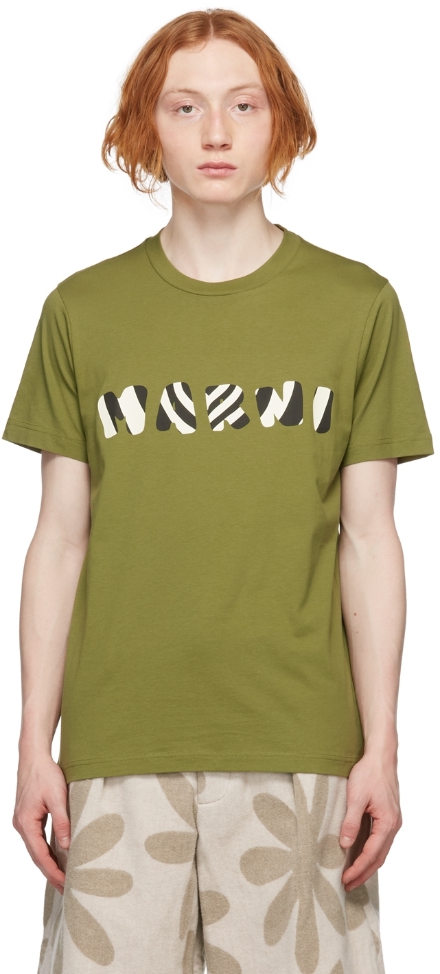Marni Green Graphic Logo T-Shirt Marni