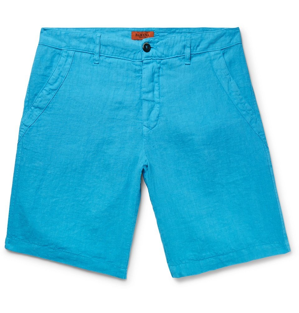 Barena - Linen-Blend Shorts - Men - Turquoise Barena