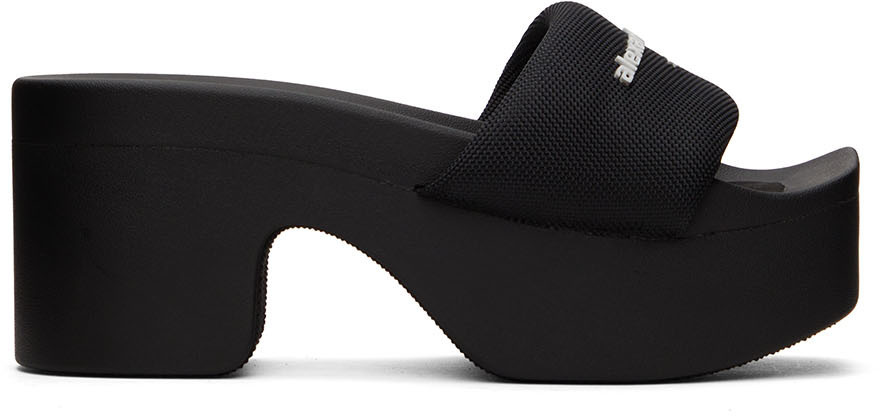 Alexander Wang Black AW Platform Slides Alexander Wang