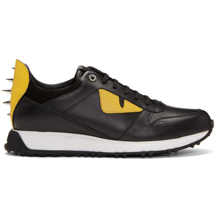 Fendi Black and Yellow Bag Bugs Sneakers Fendi