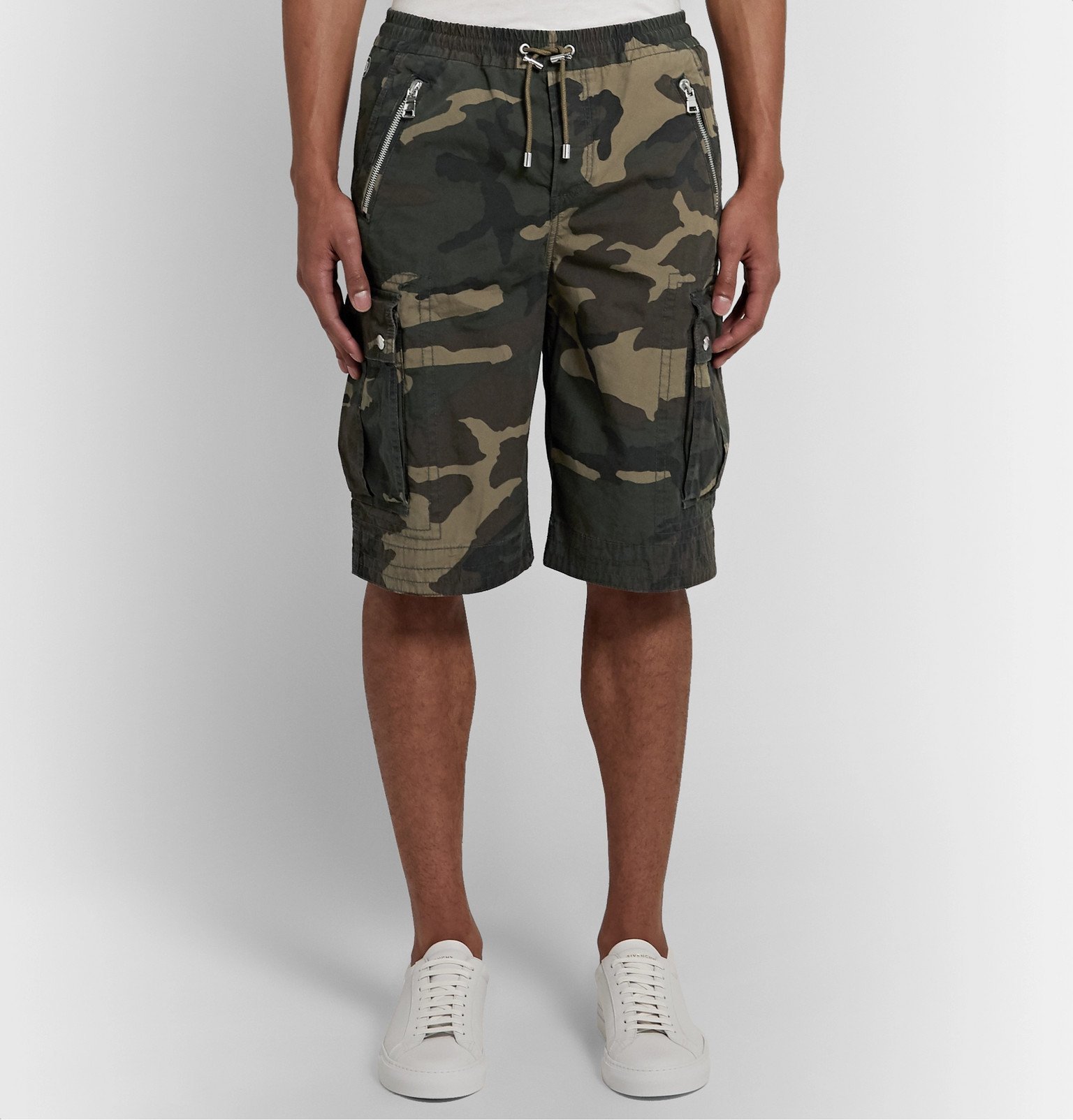 Camouflage-Print Cotton-Canvas Cargo 