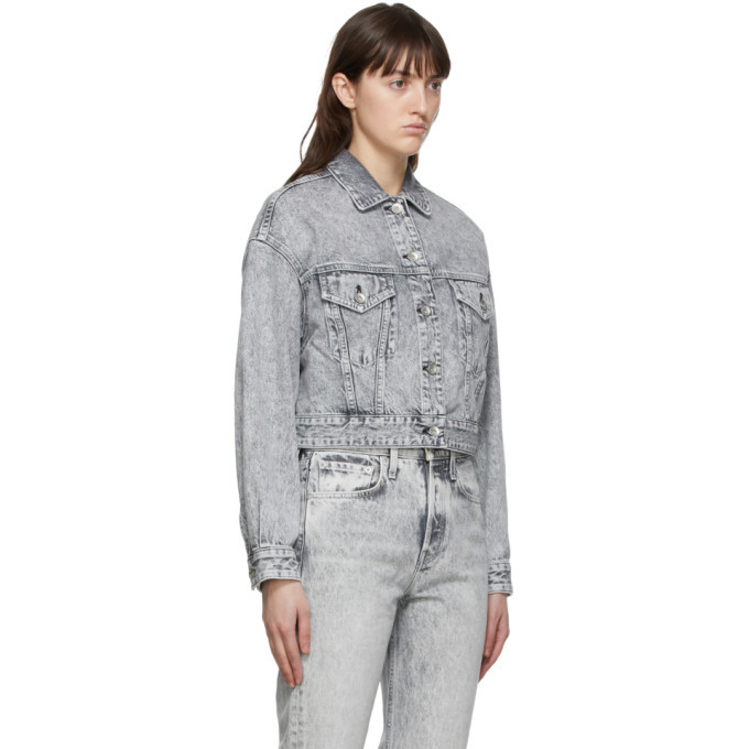 rag and bone Grey Cropped Trucker Denim 