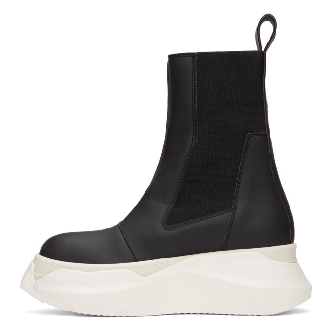 Rick Owens Drkshdw Black and Off-White Abstract Beetle Boots Rick 
