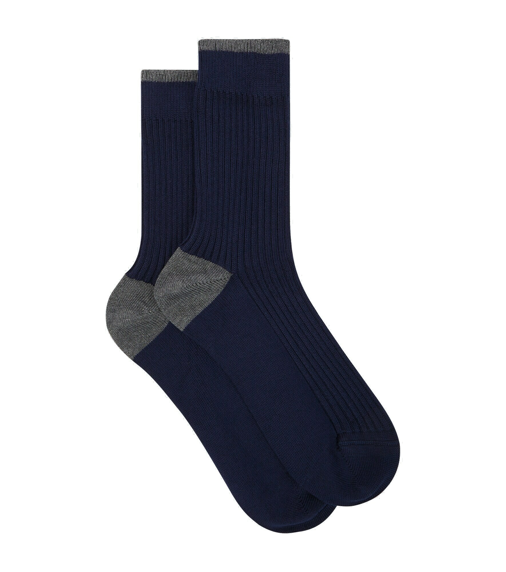 Brunello Cucinelli - Ribbed-knit cotton socks Brunello Cucinelli