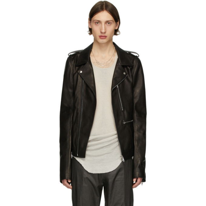 Rick Owens Black Leather Tecuatl Stooges Jacket Rick Owens