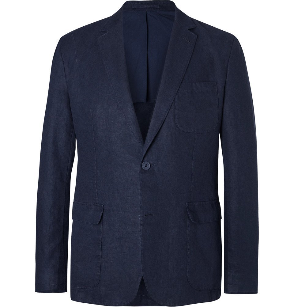 men's navy linen blazer