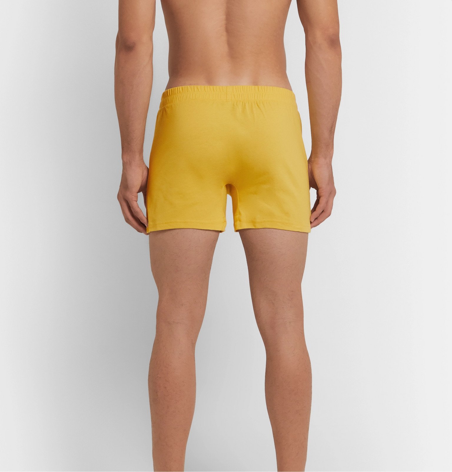 Entireworld - Slim-Fit Organic Cotton-Jersey Boxer Shorts - Yellow ...