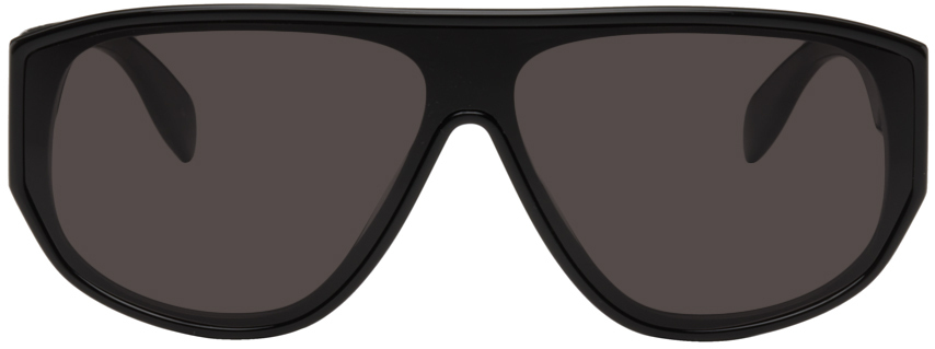 Alexander Mcqueen Black Graffiti Shield Sunglasses Alexander Mcqueen 