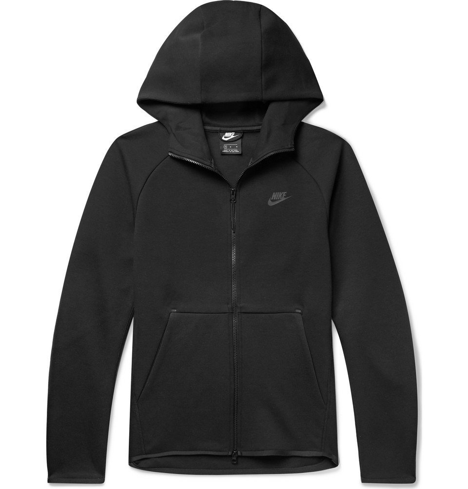 black nike fleece zip up hoodie