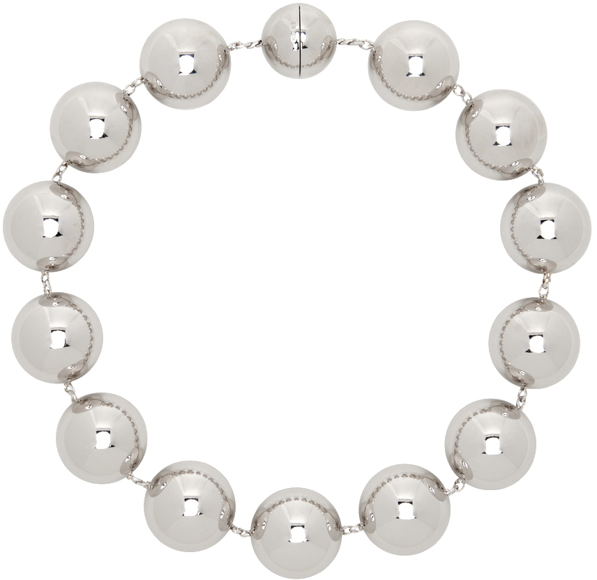 Numbering Silver 5736 Giant Ball Statement Necklace Numbering