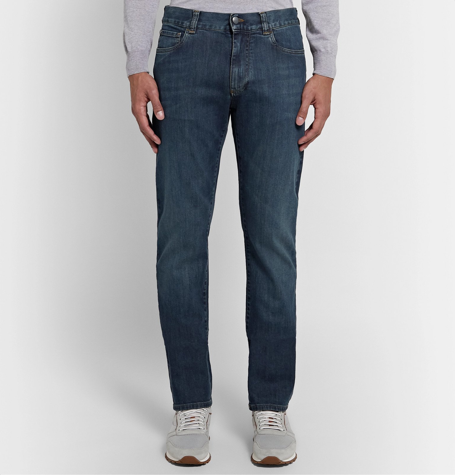 Canali - Slim-Fit Stretch-Denim Jeans - Blue Canali