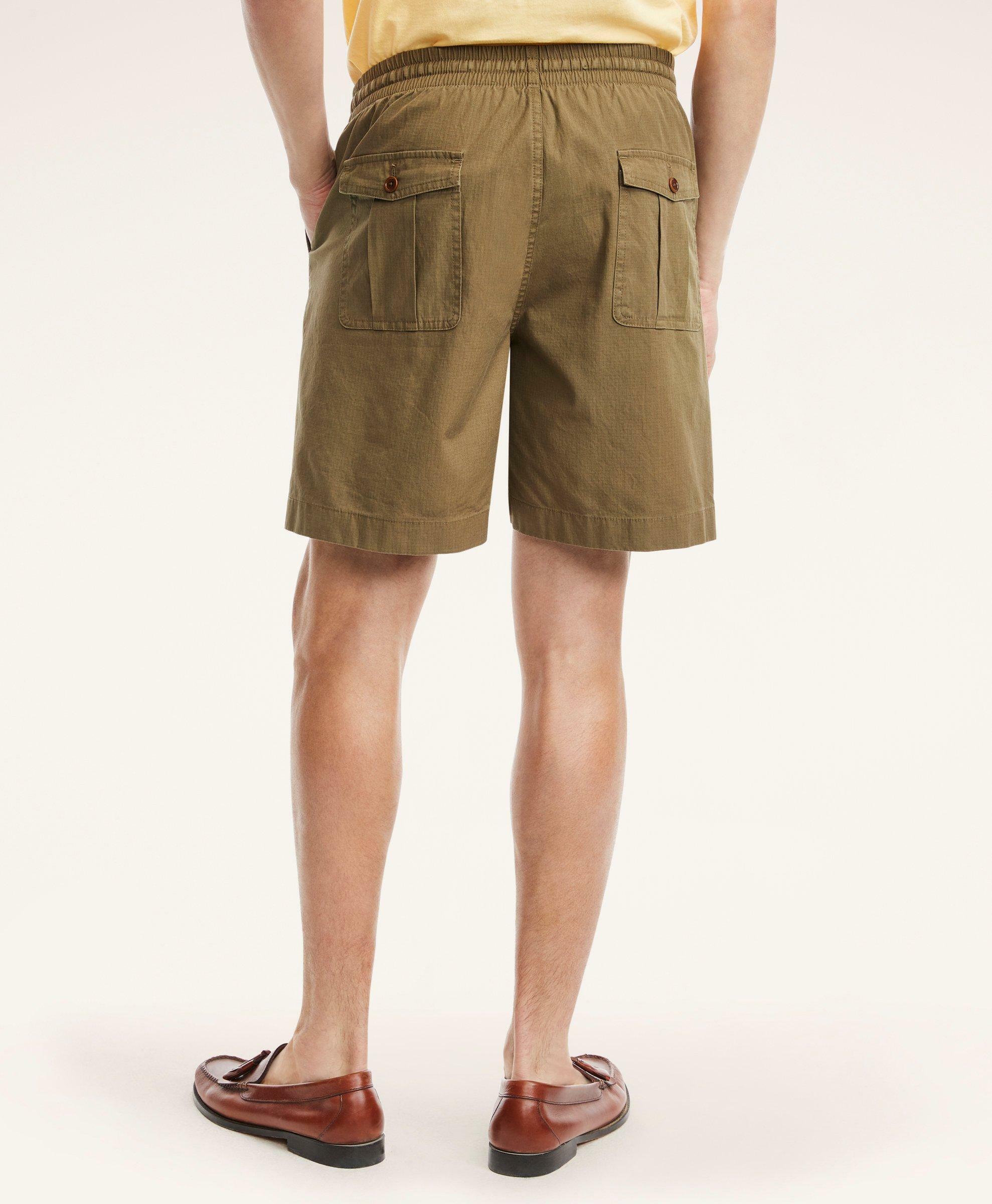 Brooks Brothers Men's Stretch Cotton Ripstop Shorts | Olive
