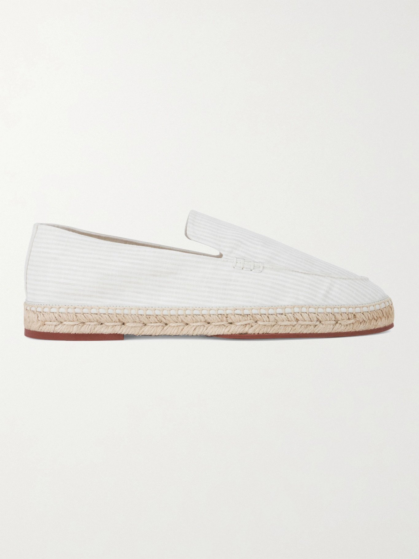 LORO PIANA - Seaside Walk Striped Linen Espadrilles - White Loro Piana