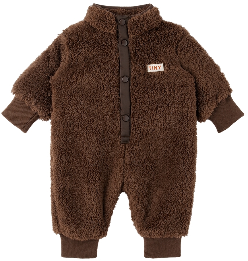 TINYCOTTONS Baby Brown PressStud Jumpsuit TINYCOTTONS