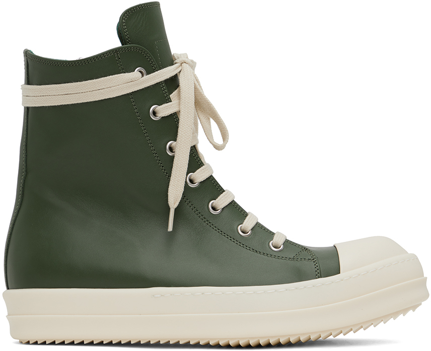 Photo: Rick Owens Green Leather High Sneakers