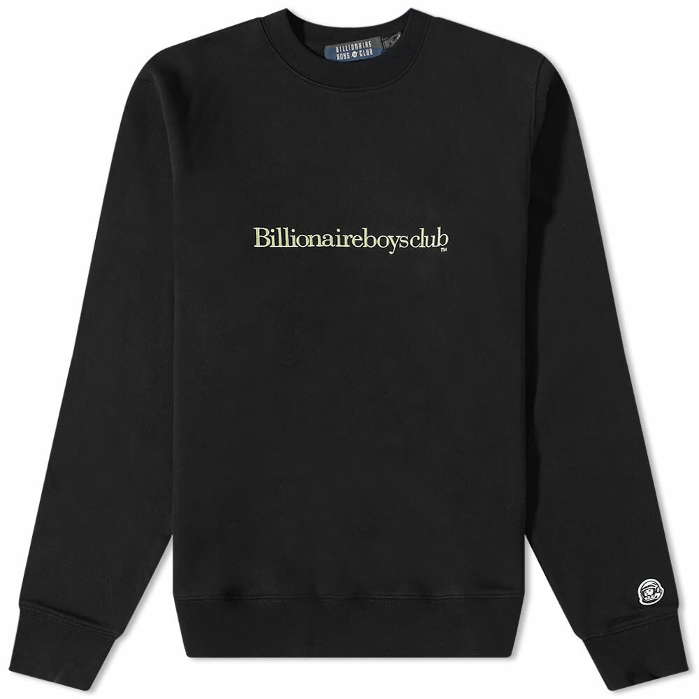 Billionaire Boys Club Men's Serif Logo Crew Sweat in Black Billionaire