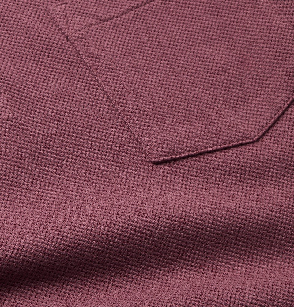 Sunspel - Riviera Slim-Fit Cotton-Mesh Polo Shirt - Burgundy Sunspel