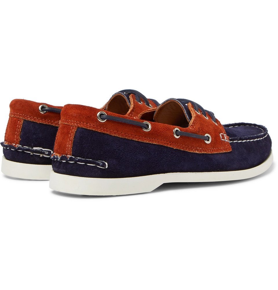 Quoddy Downeast TwoTone Suede Boat Shoes Navy Quoddy