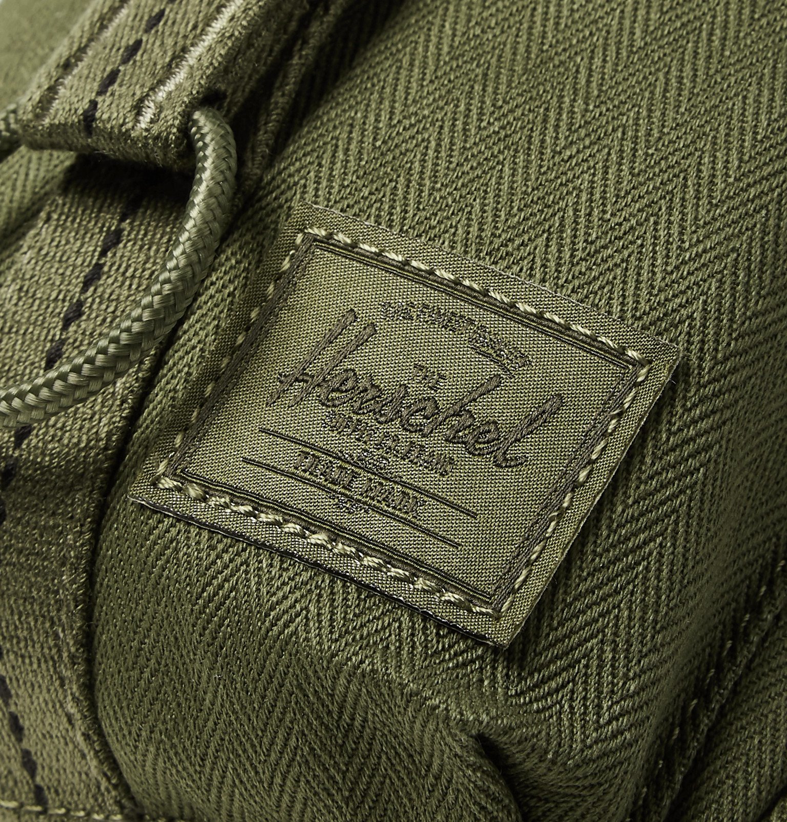 Herschel Supply Co Form Herringbone Canvas Messenger Bag Green