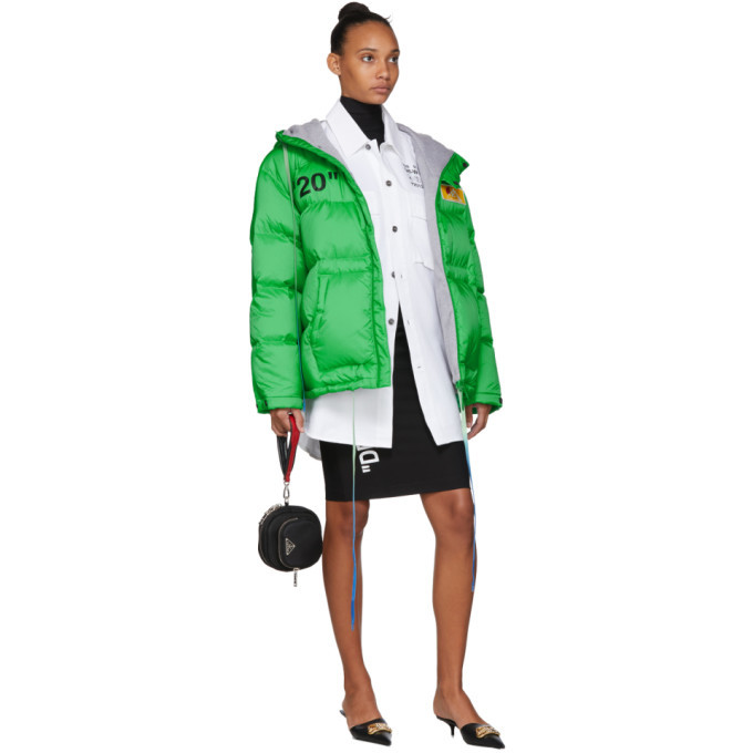 green off white coat