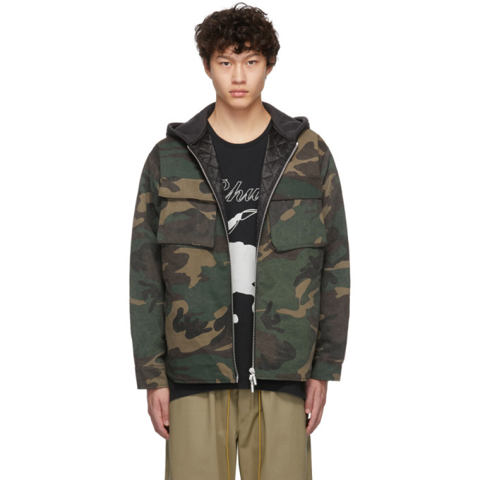 Rhude Multicolor Camo Quilted Cargo Jacket Rhude