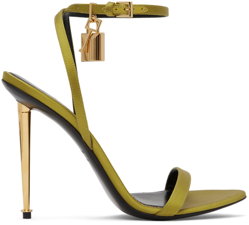 TOM FORD Green Padlock Naked Heeled Sandals TOM FORD