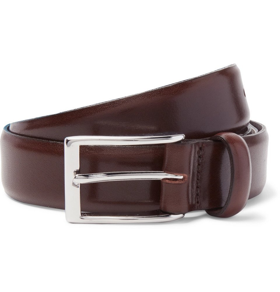 J.Crew - 3cm Brown Glossed-Leather Belt - Men - Brown J.Crew