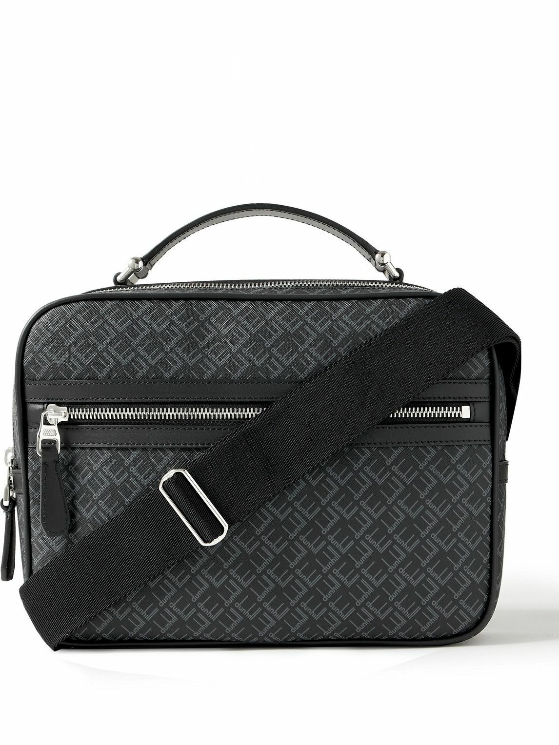 Dunhill - Logo-Print Cross-Grain Leather Messenger Bag - Black Dunhill